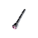 Silver Metal Urethral Plug With Ruby Rhinestone