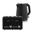 Silver Noir Collection 4 Slice Toaster And Kettle Bundle
