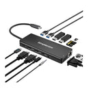 Simplecom Chn613 Usb C 13In1 Multiport Docking Station Dual Hdmi Vga