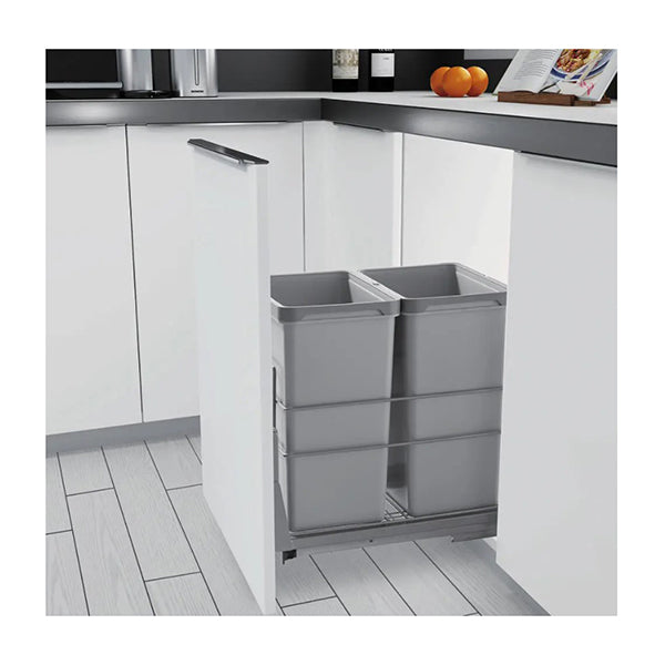 Simplex 56L Twin Slide Out Waste Bin 450Mm Cabinet Bottom Mounted ...