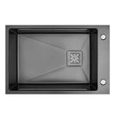 Single Bowl Kitchen Sink Slide Lip 680Mm Pvd Gunmetal
