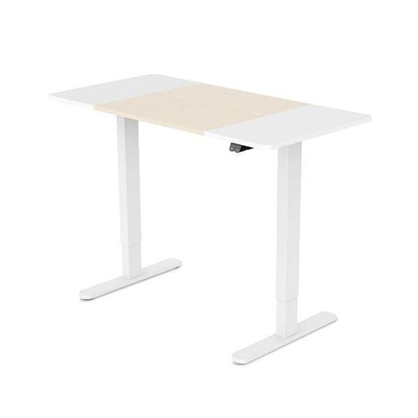 Sit To Stand Up Standing Desk 120X60Cm 72 To 118Cm Light Oak Style White Frame