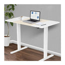 Sit To Stand Up Standing Desk 120X60Cm 72 To 118Cm Light Oak Style White Frame