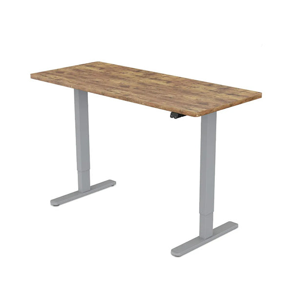 Sit To Stand Up Standing Desk 120X60Cm 72 To 118Cm Oak Style Silver