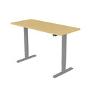 Sit To Stand Up Standing Desk 120X60Cm 72 To 118Cm White Oak Silver Frame