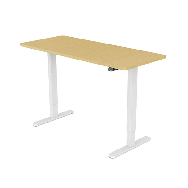 Sit To Stand Up Standing Desk 120X60Cm 72 To 118Cm White Oak White Frame