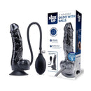 Size Up 6 Inch Inflatable Dildo With Balls Black Inflatable Dong