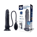 Size Up Inflatable Dildo With Balls Black Inflatable Dong