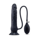 Size Up Inflatable Dildo With Balls Black Inflatable Dong