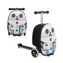 2 In 1 Skateboard Luggage With 3 Color Lighted Wheels For Kids