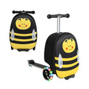 2 In 1 Skateboard Luggage With 3 Color Lighted Wheels For Kids