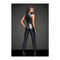 Sleeveless Power Wetlook Overall With Lace Black Large