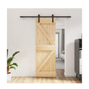 Sliding Door With Hardware Set 70X210 Cm Solid Wood Pine