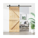 Sliding Door With Hardware Set 85X210 Cm Solid Wood Pine