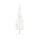 Slim Artificial Half Christmas Tree With Stand White 150 Cm