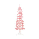 Slim Artificial Half Christmas Tree with Stand Pink 180 cm