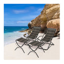 Outdoor Pe Wicker Folding Sling Chair With Armrests And Metal Frame