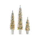 Snow Flocked Artificial Christmas Trees Indoor Holiday Decoration