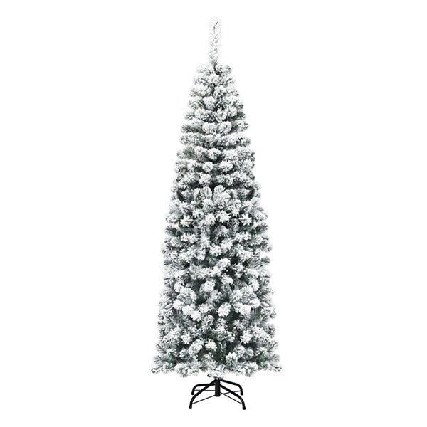 Slim Snow Flocked Christmas Tree For Home Decoration And Gift