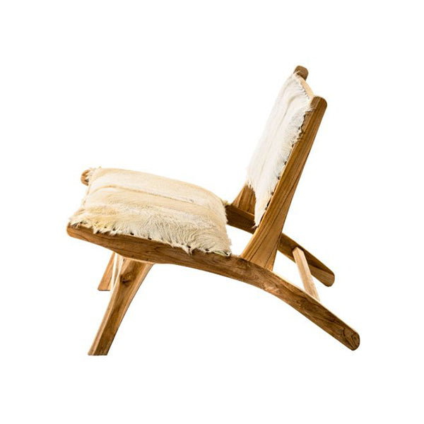 Soft White Zara Low Goathide Chair