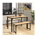 Space Saving Dining Table Set For 4 With 2 Benches For Kitchen Natural