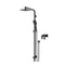 Square 200Mm Rainfall Shower Head Set Top Bottom Inlet Mixer Tap Black