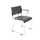 Stackable Polypropylene Sled Base Visitor Chair Black With Arms