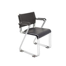 Stackable Polypropylene Sled Base Visitor Chair Black With Arms