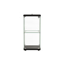 Display Cabinet Tempered Glass 2 Tier With Lock Black