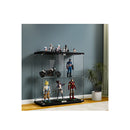 Glass Display Cabinet Lockable Storage 2 Tier Shelf 2 Door