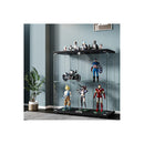 Glass Display Cabinet Lockable Storage 2 Tier Shelf 2 Door