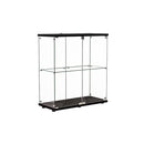 Glass Display Cabinet Lockable Storage 2 Tier Shelf 2 Door