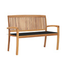 Stacking Garden Bench With Cushion Solid Teak Wood