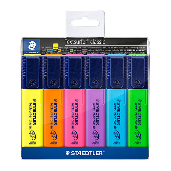 Staedtler Textsurfer Classic Highlighters 6 Pack Assorted