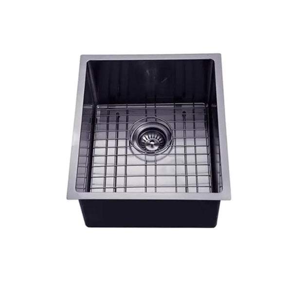 Stainless Steel Kitchen Laundry Sink 390Mm Single Bowl Gunmetal Grey
