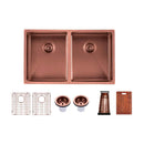 Stainless Steel Kitchen Sink 770Mm Double Bowl Rose Gold