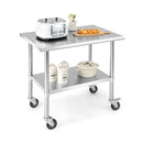 915Mm Stainless Steel Table Cart With 4 Universal Wheels For Kitchen