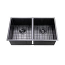 Stainless Steel Kitchen Sink 770Mm Double Bowl Gunmetal Grey Top