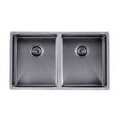 Stainless Steel Kitchen Sink 820Mm Double Bowl Gunmetal Grey Top
