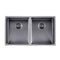 Stainless Steel Kitchen Sink 820Mm Double Bowl Gunmetal Grey Top