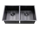 Stainless Steel Kitchen Sink 820Mm Double Bowl Gunmetal Grey Top