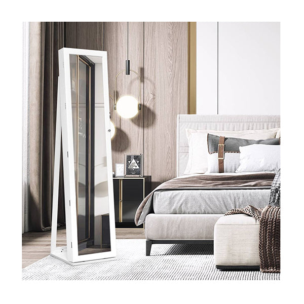 Free Standing Jewelry Armoire With Full Length Mirror For Bedroom