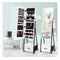 Standing Mirror Jewelry Cabinet With Drawer And Wheels