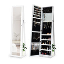 Free Standing Jewelry Armoire With Full Length Mirror For Bedroom