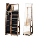163 Cm Standing Jewelry Organizer With Built In Makeup Mirror