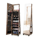 163 Cm Standing Jewelry Organizer With Built In Makeup Mirror