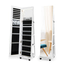 163 Cm Standing Jewelry Organizer With Built In Makeup Mirror