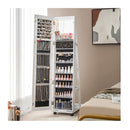 163 Cm Standing Jewelry Organizer With Built In Makeup Mirror