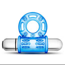 Stay Hard 10 Function Vibrating Bull Ring Blue Vibrating Cock Ring