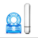 Stay Hard 10 Function Vibrating Bull Ring Blue Vibrating Cock Ring